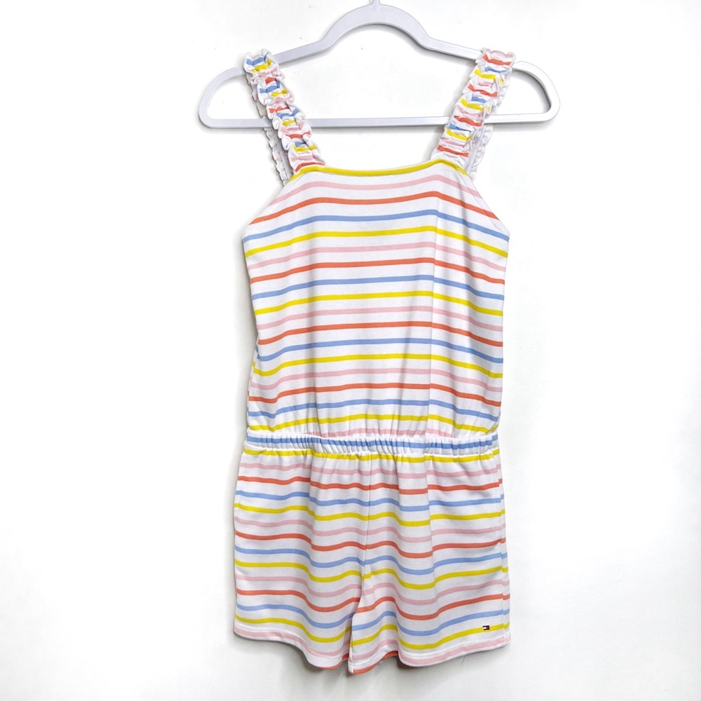 Tommy Hilfiger Girls Pastel Striped Terry Romper 12-14 NWT